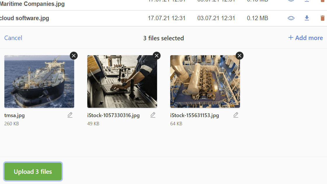 upload files